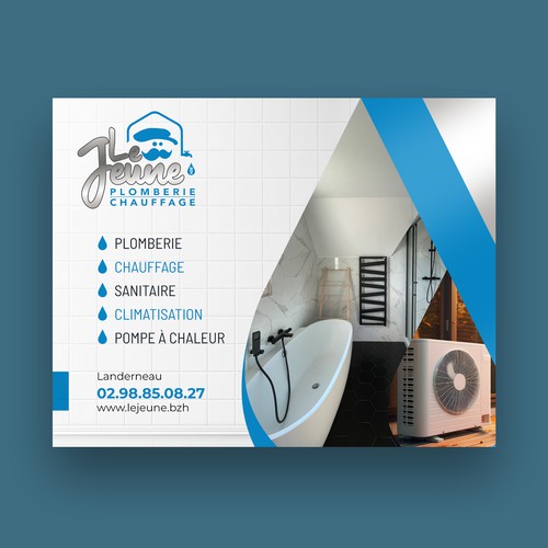 Designs Flyer Le Jeune Plomberie Chauffage Postcard, flyer or
