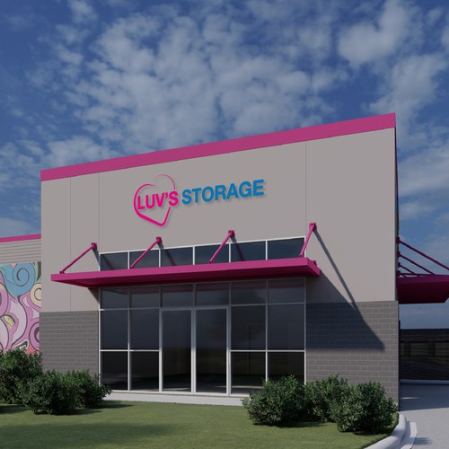 Luv’s Storage - modern logo with bright color Design by Bad Flow