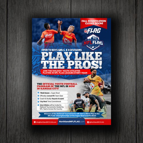 Enticing Youth Sports Flyer for School Distribution - NFL FLAG Design by ektadevesh