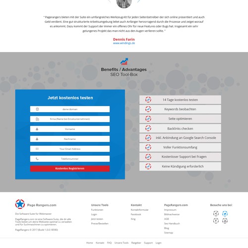 Landing page design contest entry by Design Monsters