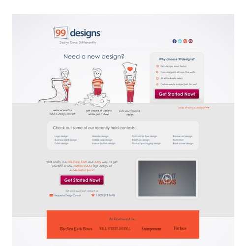 99designs Homepage Redesign Contest Réalisé par nabeeh