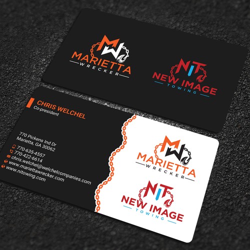 Powerful business card for large towing enterprise Design by prosenjit_P