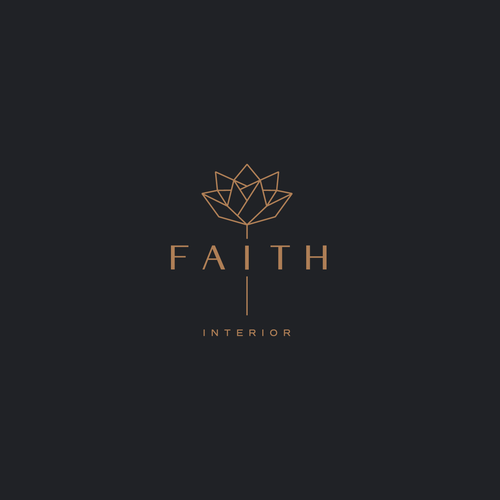 Design an ORIGAMI Lotus logo for an interior design company. Design by wachiwachi