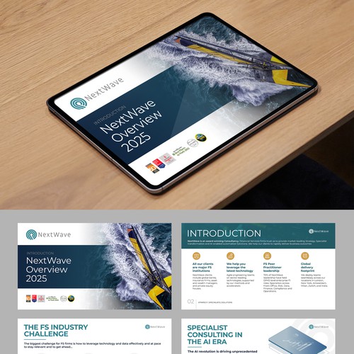 "Design a crisp modern consultancy intro deck & template" winning 