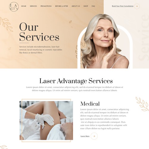 Website design for elegant medical spa Design by MercClass