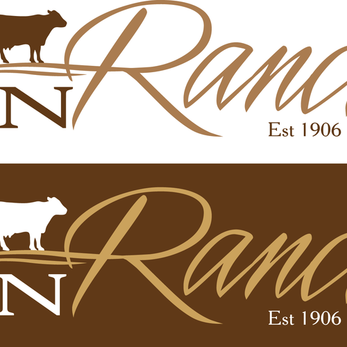 Organic Grass Fed Cattle Ranch Logo Design 