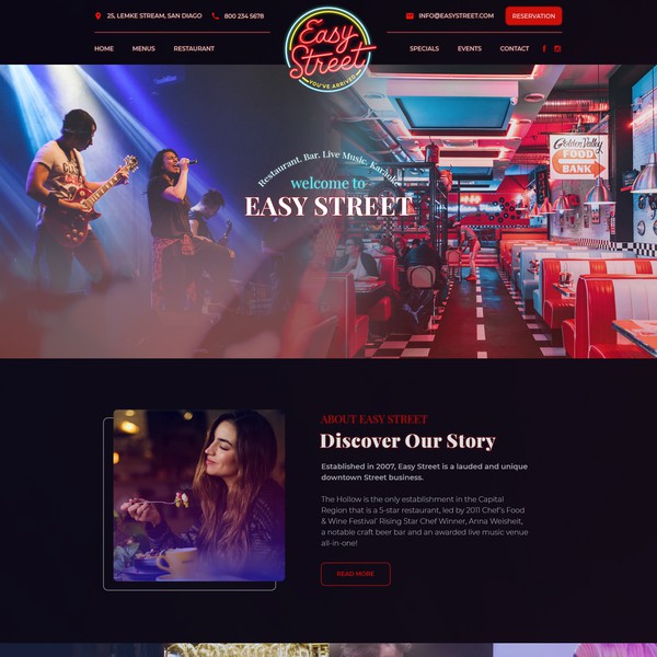 Design by Next Design titled "Restaurant Website Redesign for East Street"