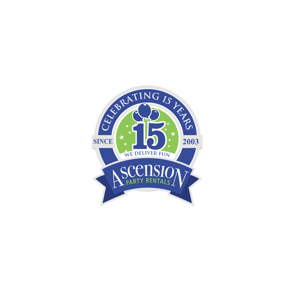 15 years of delivering fun! Anniversary logo