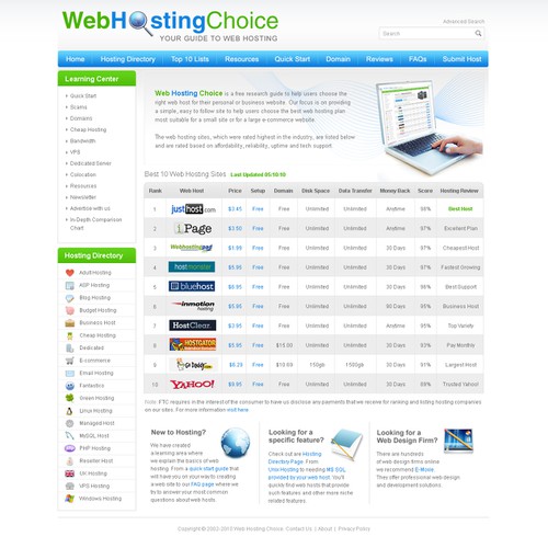 Redesign WebHostingChoice.com Design by anandkumar