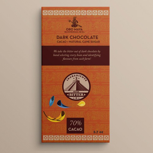 2 INGREDIENT, PURE CHOCOLATE BAR PACKAGE Design by Ideera