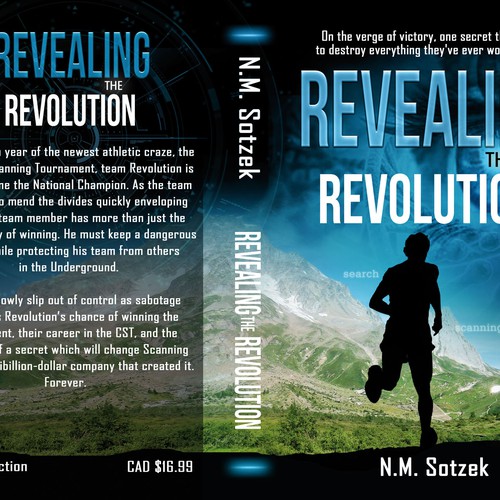 Design an awesome cover for Science/sports-fiction novel 'Revealing the Revolution' Design by : Elementi.studio