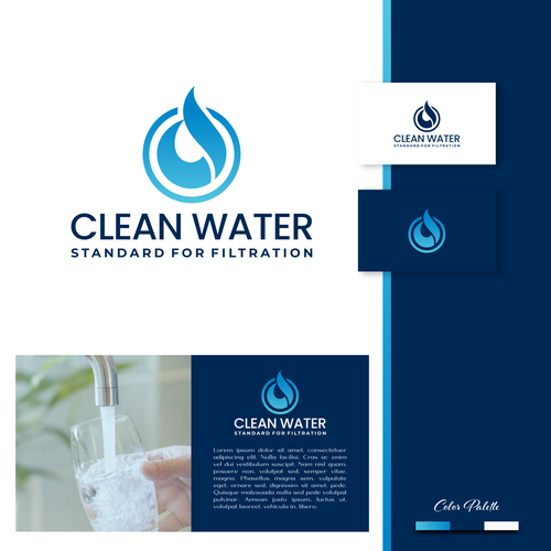 Simple Clean Logo for Water Filtration Company Design by Direwolf Design