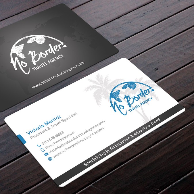 Create a Captivating Business Card for No Borders Travel Agency | Business card contest