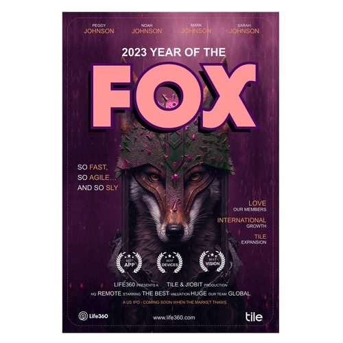 Life360 2023 Year of the Fox Poster Design by Hanishniv