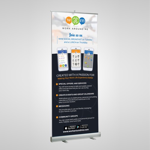 Work Around Me Business Social Network Banner Poster Contest