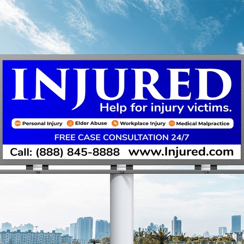 Injured.com Billboard Poster Design Design by Sketch Media™