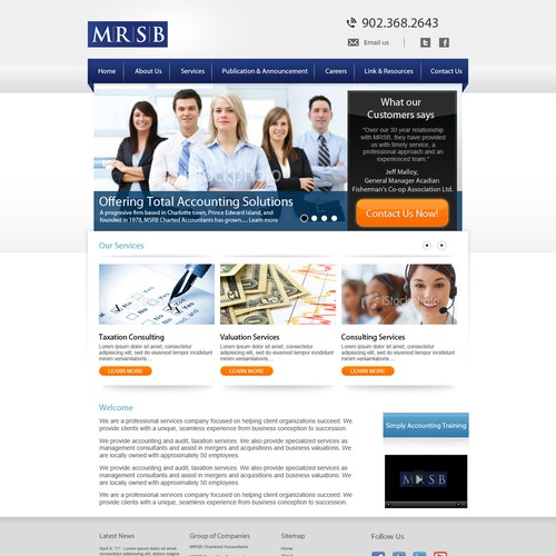 Create the next website design for MRSB  Design by DzinePfect - Saibaba