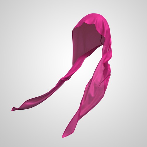 Sleek, modern 3D product rendering of head wrapping scarf. Design by kOuNy