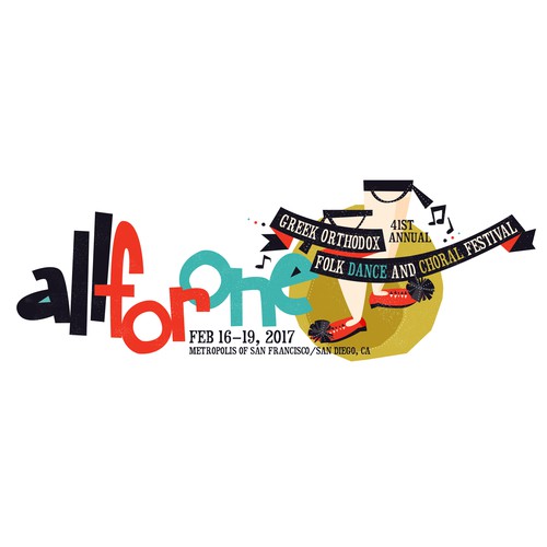 Greek Folk Dance and Choral Festival Annual Logo Design by Cheryl Francis