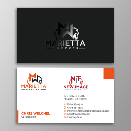 Powerful business card for large towing enterprise Design by Design sp