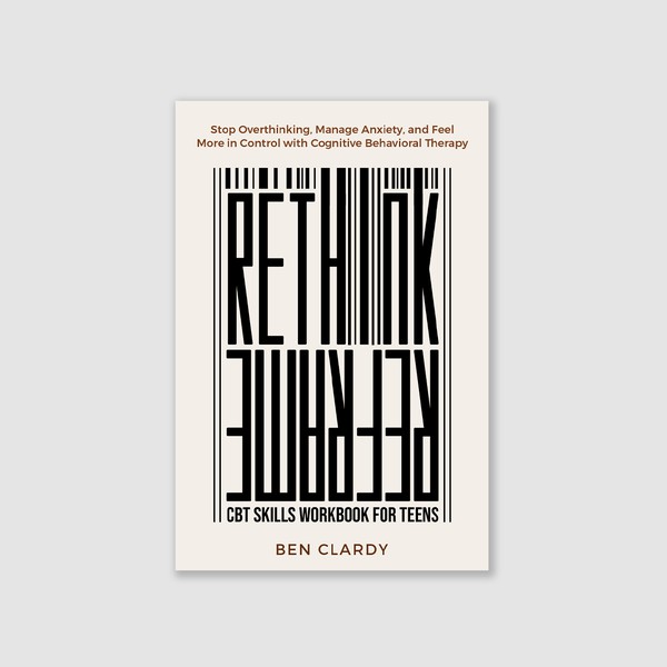 Teen Workbook Cover – Typographic Barcode Effect & Cool Tone Concept