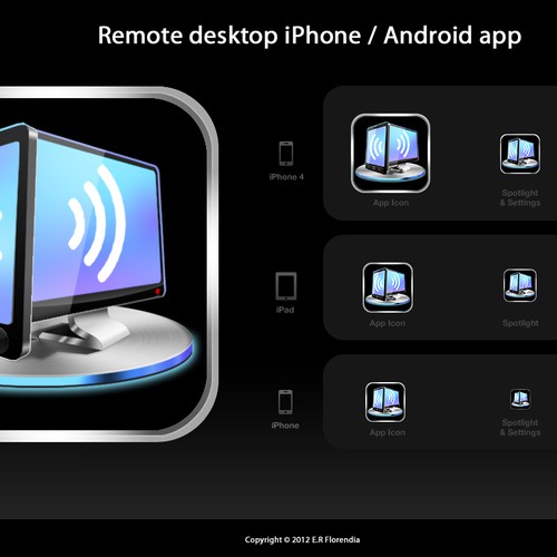 Icon for remote desktop iPhone / Android app Design by Slidehack