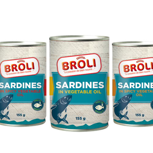 Wanted: New label for our BROLI sardines tins Design by Nelle1