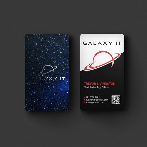 Create a Stellar Space-Themed Business Card for Galaxy IT Design by Roni_
