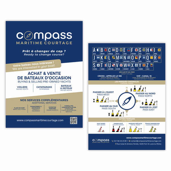 Navigational Rack Card for COMPASS Maritime Courtage