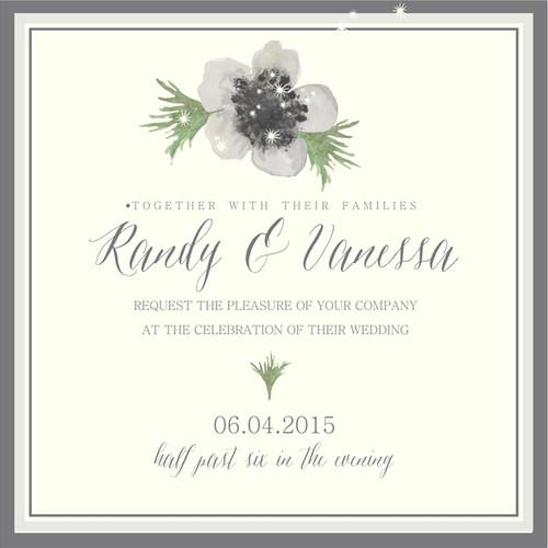 Create a modern, unique, and trend-forward wedding invitation. Design by AnaLogo