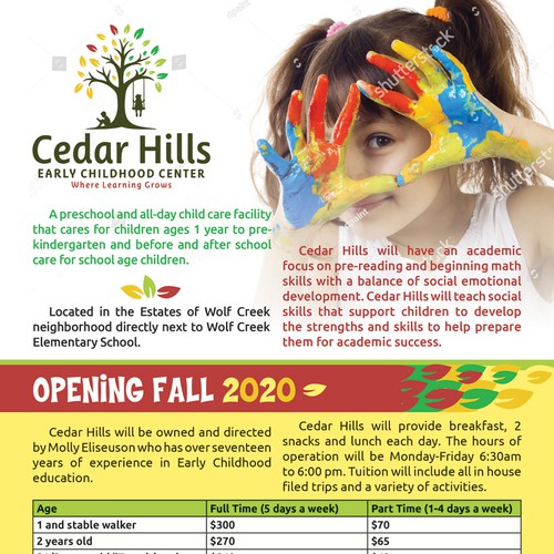 Preschool Flyer Design by Evans Design