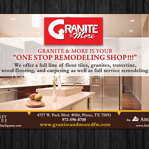 Create an ad for Granite and More Postcard, flyer or print contest