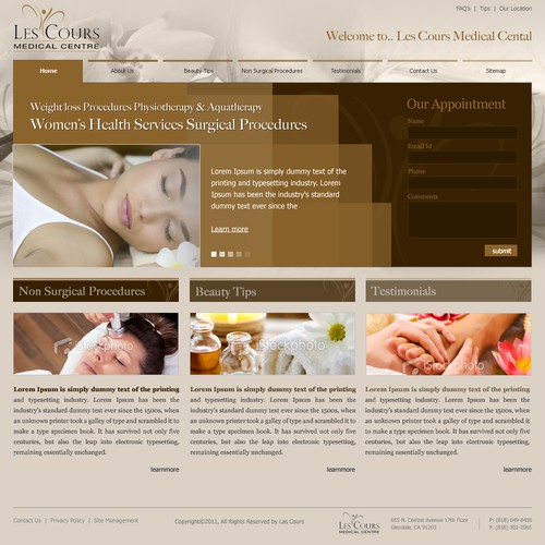 Les Cours Medical Centre needs a new website design Design by Dreams Designer