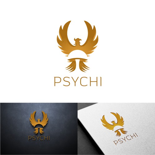 Psychi - a golden Phoenix and wild psilocybin mushrooms Design by NyantoSani