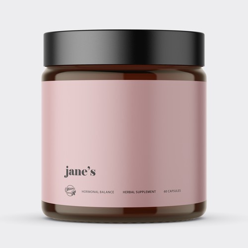 Minimal supplement label design Design by Lady Goga