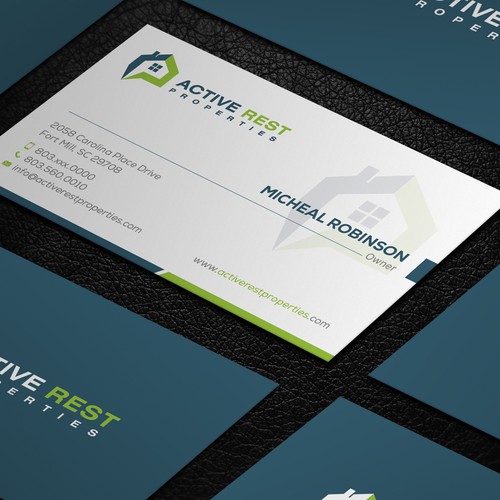 Modern Business Cards for Active Rest Properties Design by ™SF_Design™