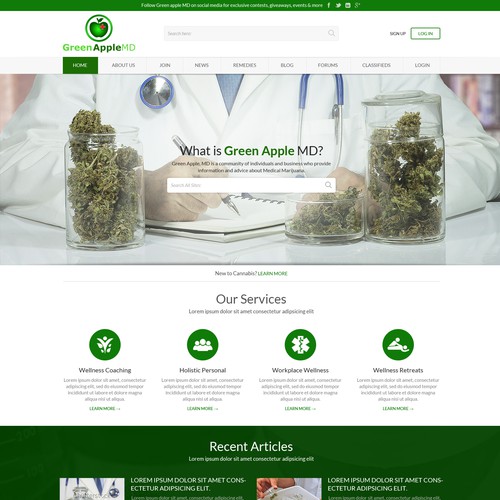 Create Green Apple MD's web design! Design by OMGuys™