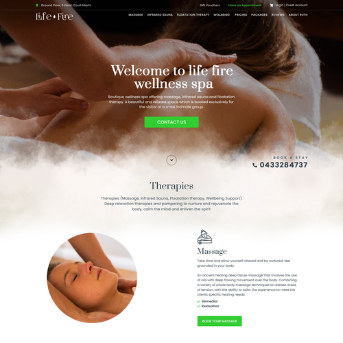 Simple Wellness Spa Website Design by Web Hub