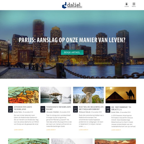 Proposition sur un concours de Design de page web, réalisée par Preety Queen