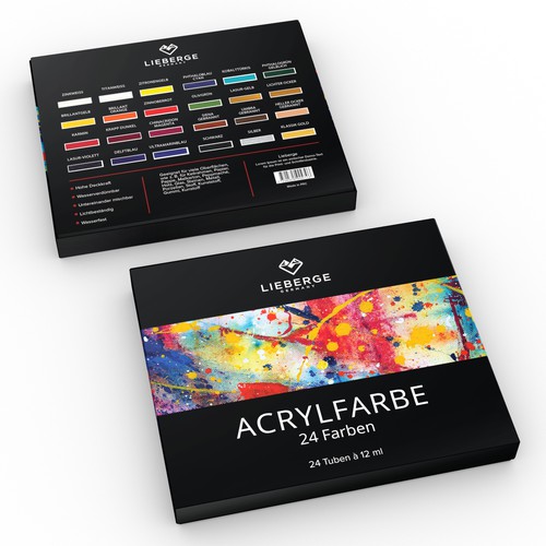 Creative packaging design for acrylic painting Design by Packagingholic