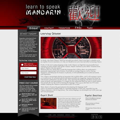 Create the next website design for Learn Mandarin Design by zigotone