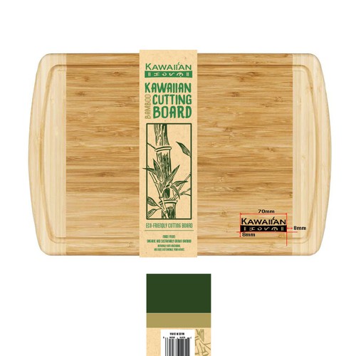 Beautiful product label for ecofriendly Bamboo Cutting Board Product