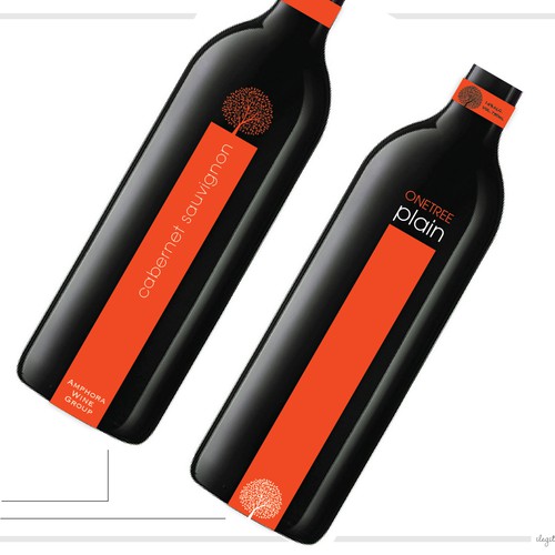 One Tree Plain wine label Diseño de ilegit616