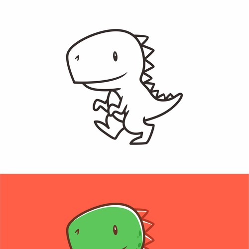 draw a cute T-REX icon/mascot Design by Mac _An