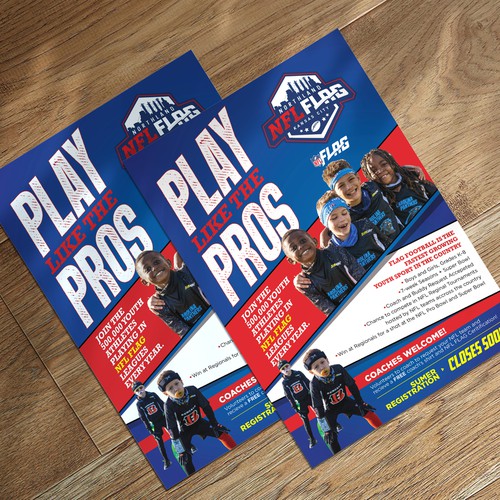 Exciting NFL FLAG Youth Football Flyer for Schools Réalisé par variety design