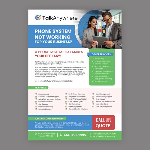 TalkAnywhere Sales Flyer Design by idea@Dotcom