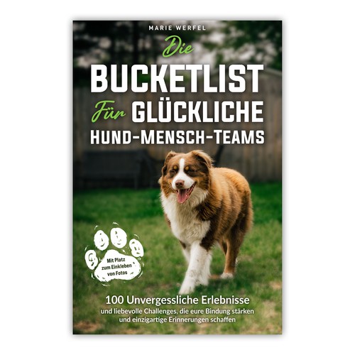 Design a harmonious, cute cover for a dog & human bucketlist Design by A_Ndesign