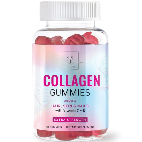 Design di Hello Lovely needs a Collagen Gummies product label di 55rova