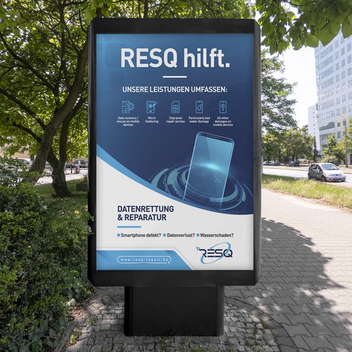 Clean & Nice Poster for Cell Phone Repair & Data Rescue Company Design by inventivao