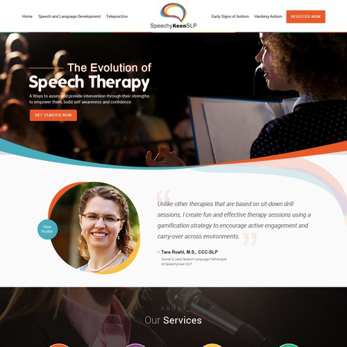 Professional but Friendly Speech Therapy website design Design by Gendesign